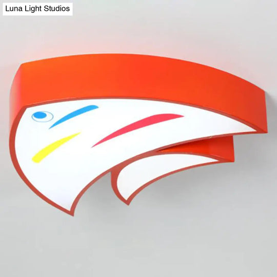 Tropical Fish Led Flush Mount Lighting For Kids Kindergarten: A Bright And Fun Addition! Red / White