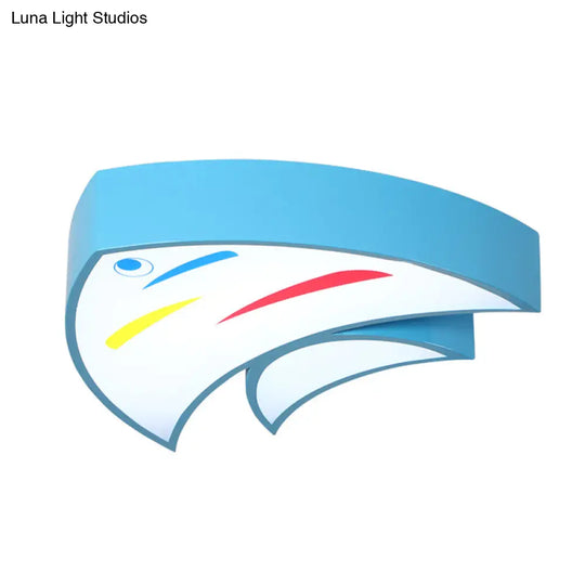 Tropical Fish Led Flush Mount Lighting For Kids Kindergarten: A Bright And Fun Addition! Blue /