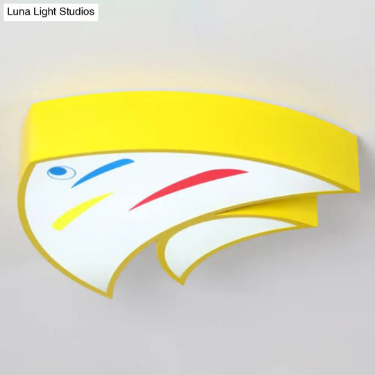 Tropical Fish Led Flush Mount Lighting For Kids Kindergarten: A Bright And Fun Addition! Yellow /