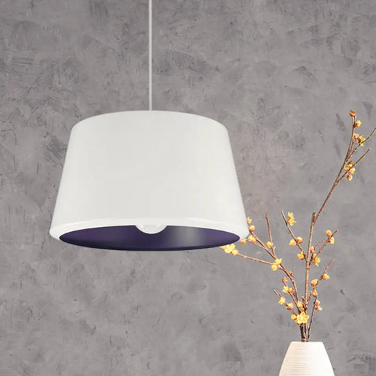 Truncated Cone Pendant Light - Aluminum Simplicity Single 12/16 Inches Wide White/Purple Inner