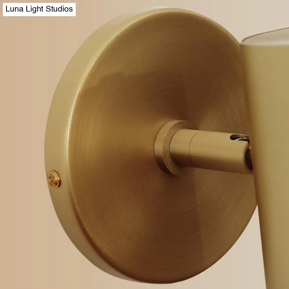 Tube Brass Spotlight Wall Light - Postmodern Metal Reading Lamp For Bedroom