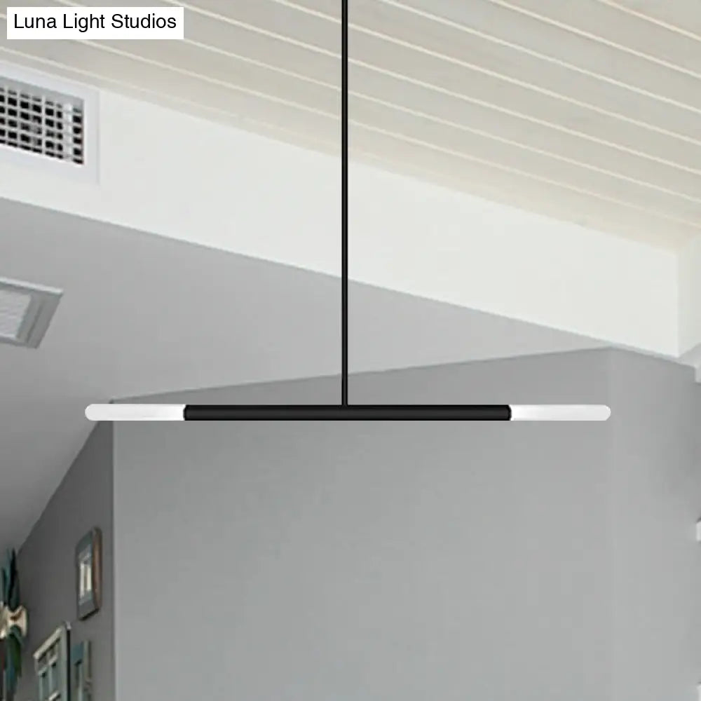 Tube Chandelier Led Ceiling Pendant Light - Modern Black/White/Gold Design 2/4/6-Light Options