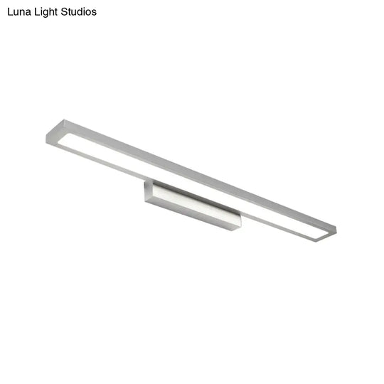 Tube Metal Led Bathroom Vanity Lamp - Minimalist Light Fixture In Black/Silver With Warm/White