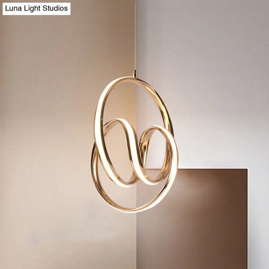 Rose Gold Aluminum Led Pendant Lighting - Simplicity And Warm/White Light / Warm