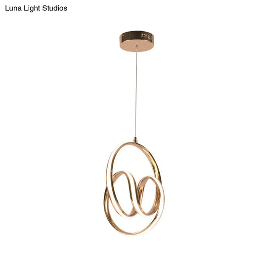 Rose Gold Aluminum Led Pendant Lighting - Simplicity And Warm/White Light
