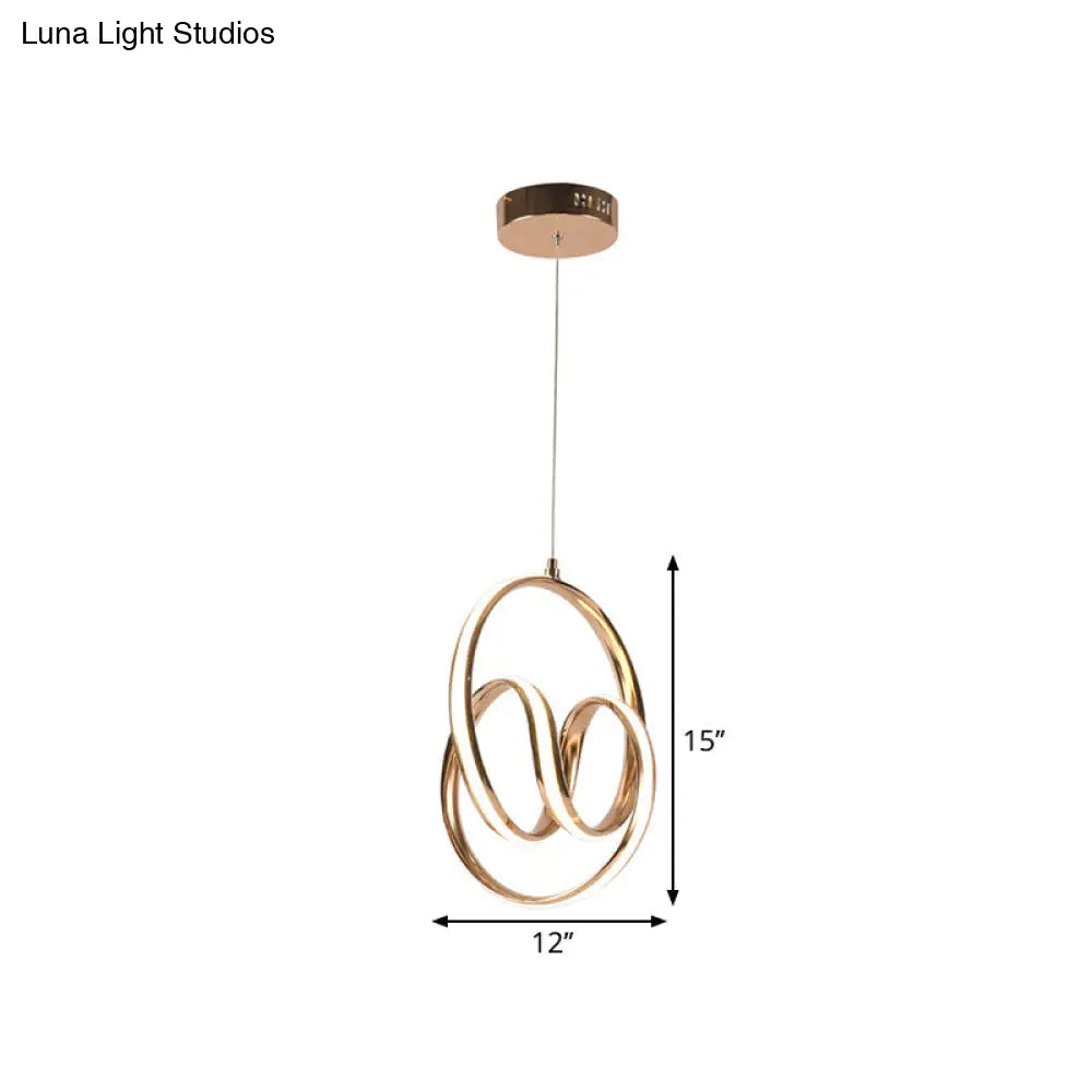 Rose Gold Aluminum Led Pendant Lighting - Simplicity And Warm/White Light