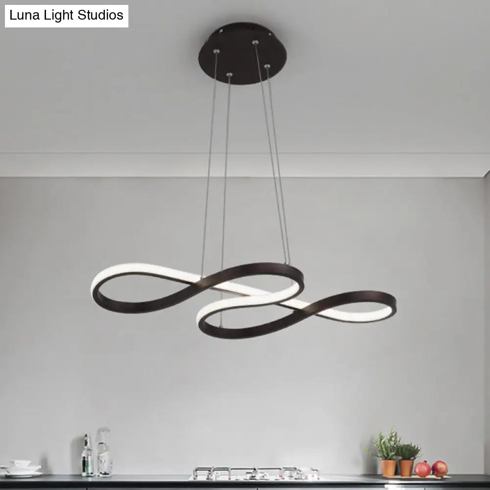 Black/White/Gold Metallic Chandelier Lamp With Led Pendant Lighting In Warm/White Light Black /