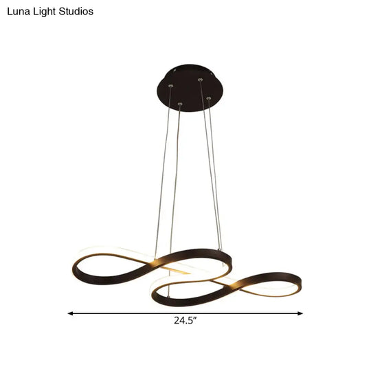 Black/White/Gold Metallic Chandelier Lamp With Led Pendant Lighting In Warm/White Light