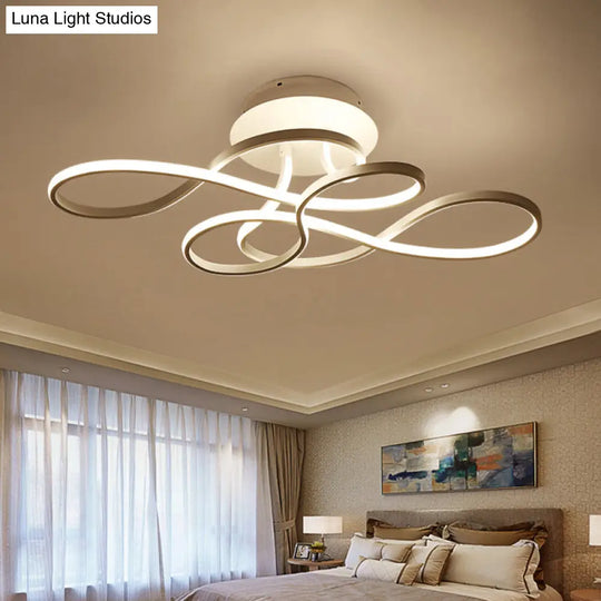 Twirling Acrylic Led Ceiling Light: Minimalist Living Room Flush Mount