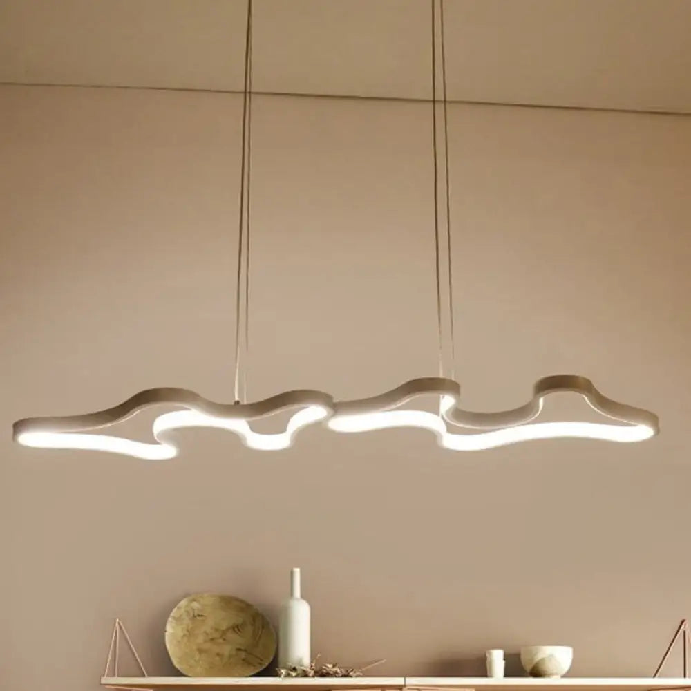 Twist Acrylic Led Ceiling Pendant Lamp: Modern Design Warm/White Light Inner/Outer Glow White /