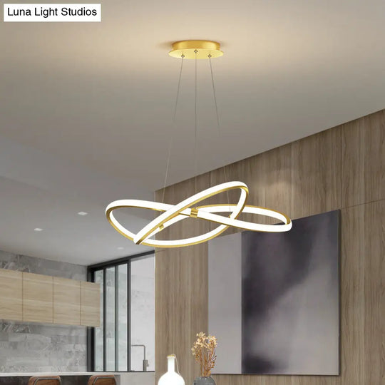 Twist Chandelier Metal Pendant Light For Living Room - Ultra-Modern Design