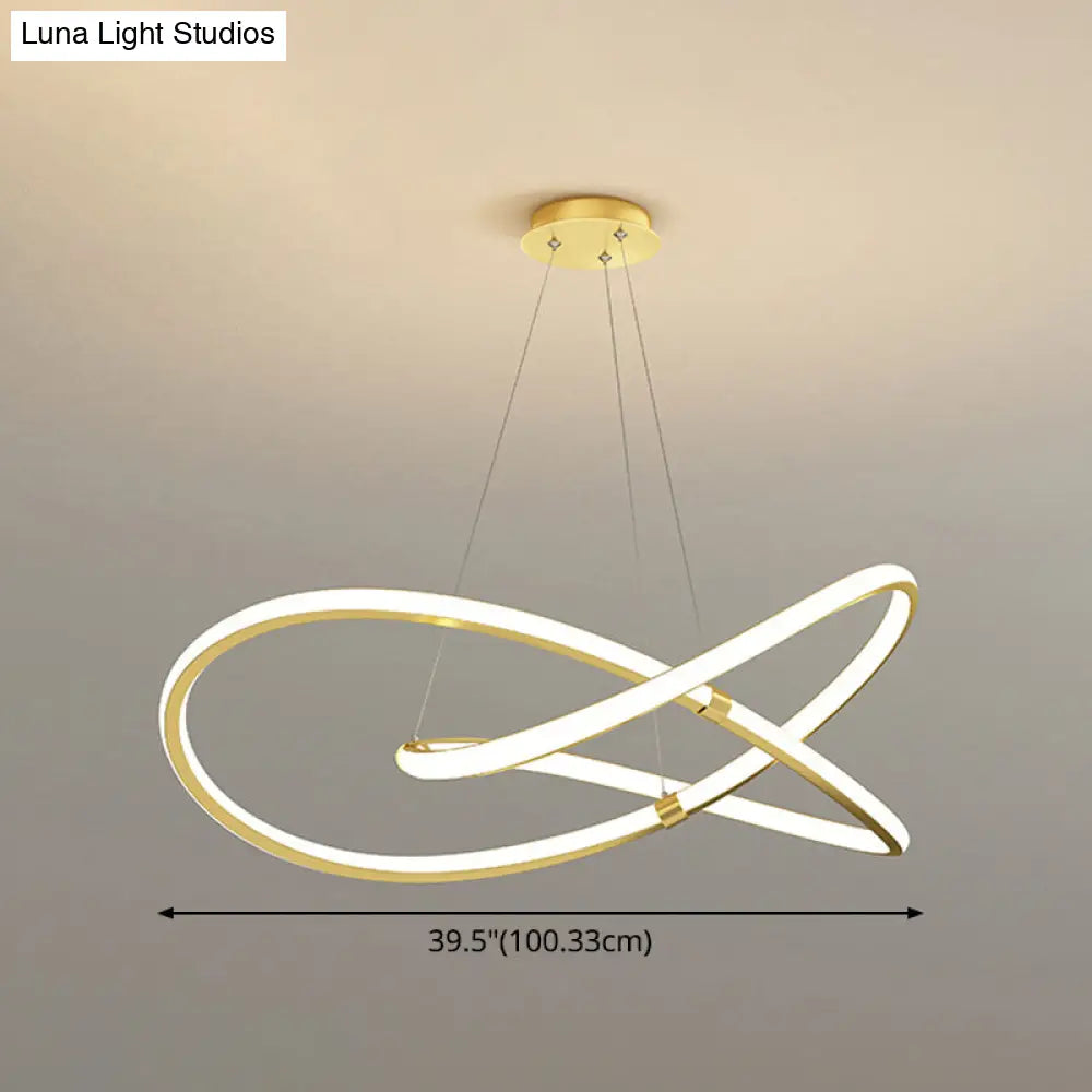 Twist Chandelier Metal Pendant Light For Living Room - Ultra-Modern Design