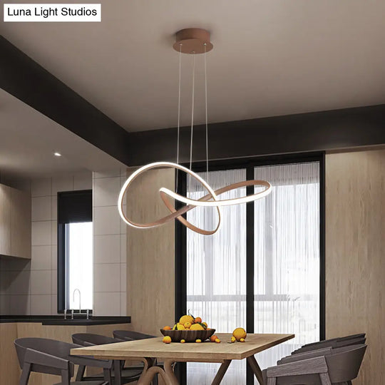 Twisted Metal Chandelier - Modern Simplicity For Living Room Lighting