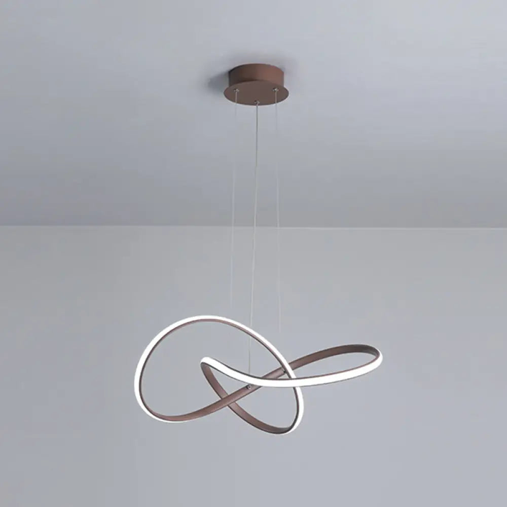 Twisted Metal Chandelier - Modern Simplicity For Living Room Lighting Coffee / 21 White