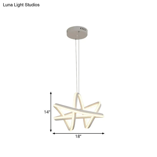 Twisted White Linear Hanging Lamp Kit: Led Metal Ceiling Chandelier With Warm/White Light