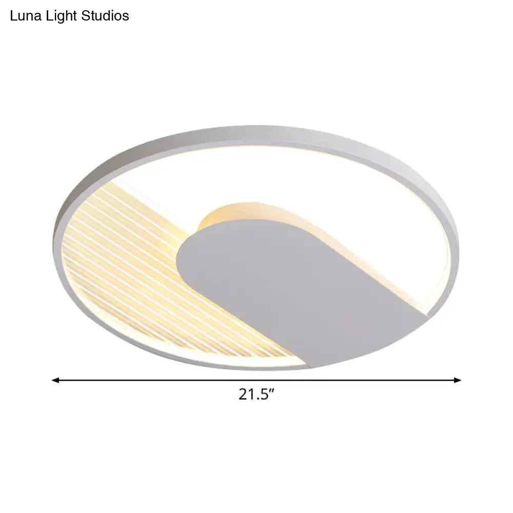 U - Shaped Flush Mount Led Ceiling Light For Minimalist Bedroom - 18’/21.5’ Wide Warm/White Option
