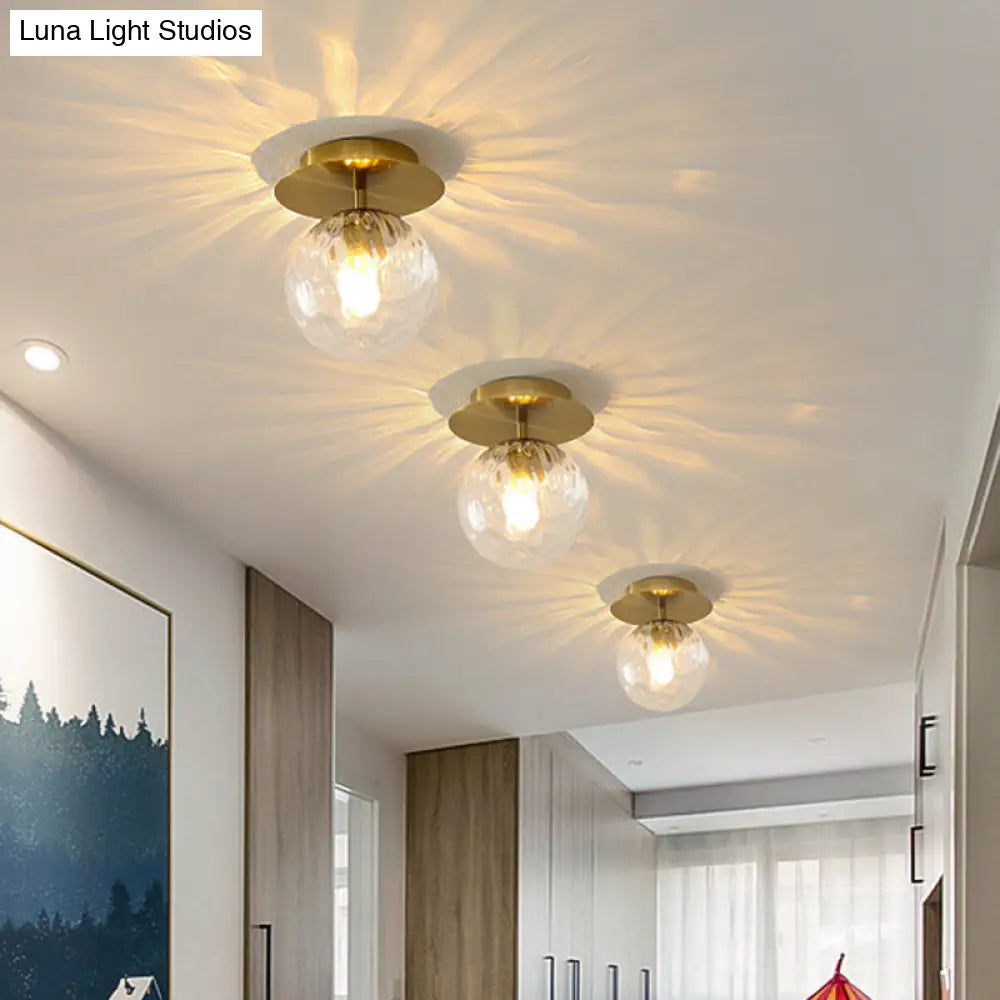 Ultra-Contemporary Prismatic Glass Flush Mount Ceiling Light For Hallway