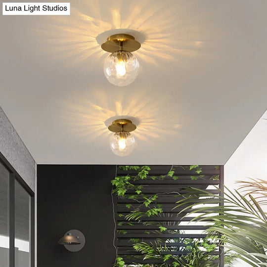 Ultra-Contemporary Prismatic Glass Flush Mount Ceiling Light For Hallway