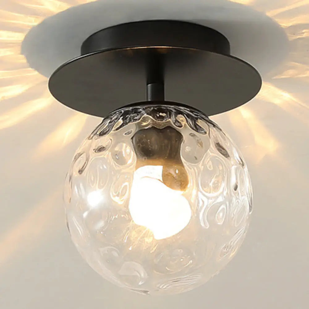 Ultra - Contemporary Prismatic Glass Flush Mount Ceiling Light For Hallway Black