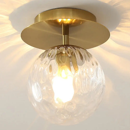 Ultra - Contemporary Prismatic Glass Flush Mount Ceiling Light For Hallway Gold