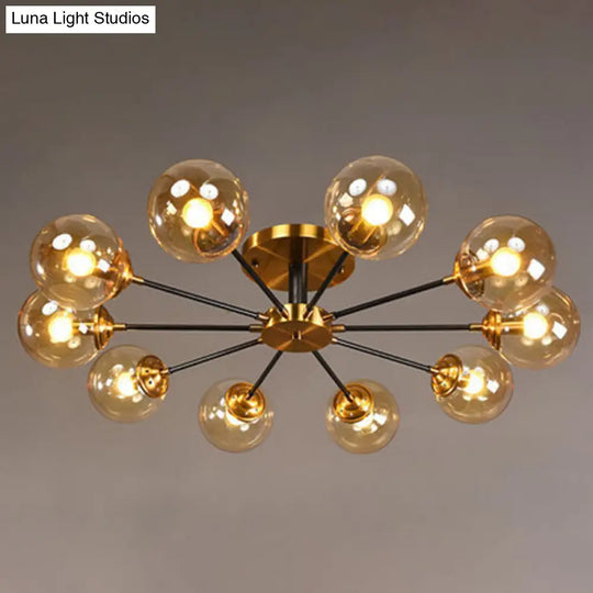 Ultra-Contemporary Sputnik Stained Glass Ceiling Light For Bedroom 10 / Amber