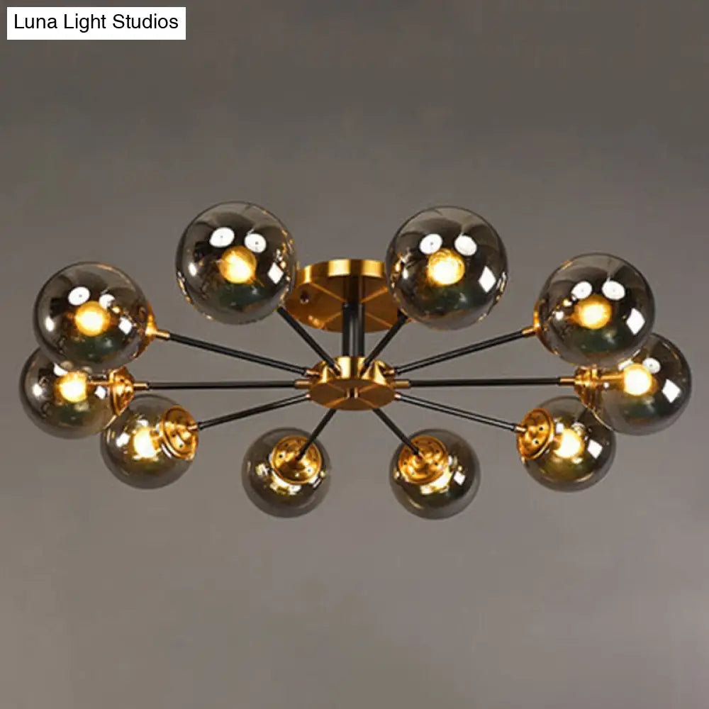 Ultra-Contemporary Sputnik Stained Glass Ceiling Light For Bedroom 10 / Smoke Gray