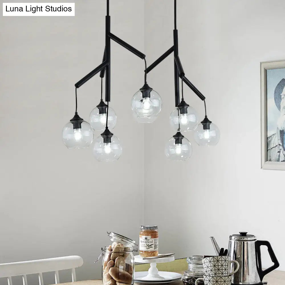 Ultra-Modern Clear Glass Island Pendant With 8 Lights - Hanging Ceiling Fixture