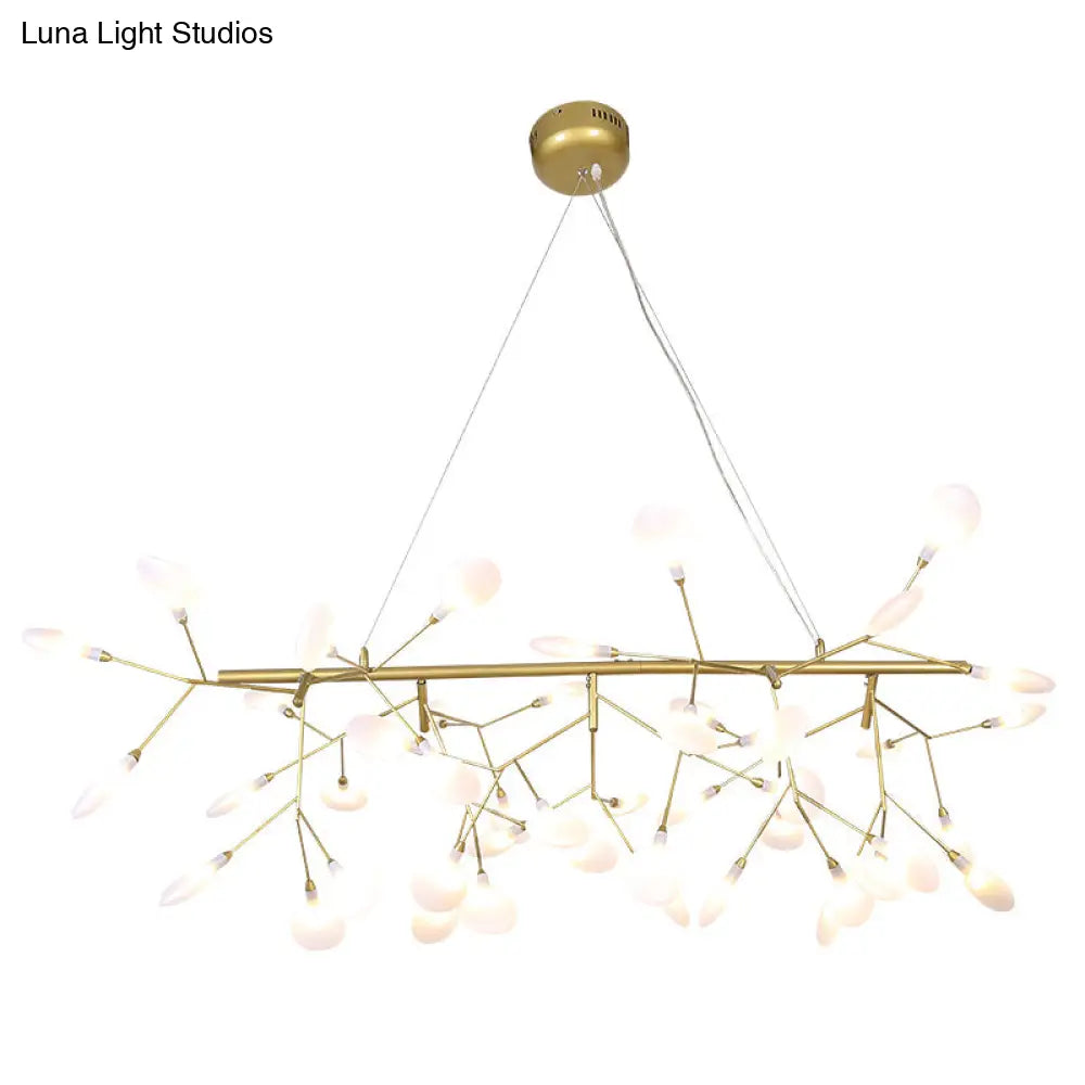 Ultra-Modern Linear Firefly Pendant Lighting: Acrylic Billiard Light For Living Room