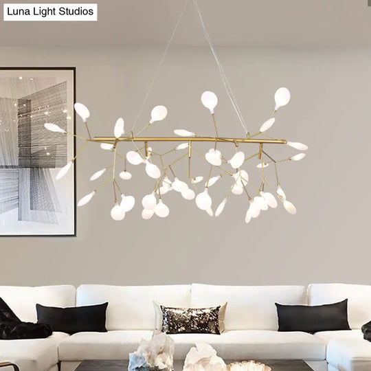 Ultra-Modern Linear Firefly Pendant Lighting: Acrylic Billiard Light For Living Room