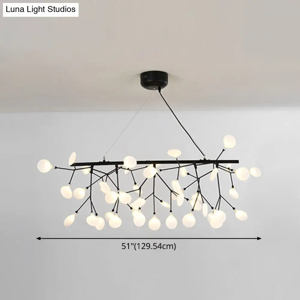 Ultra-Modern Linear Firefly Pendant Lighting: Acrylic Billiard Light For Living Room