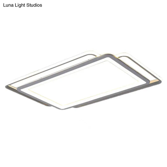 Ultra Slim Acrylic Ceiling Flush Mount Led Fixture (16/19.5/35.5) In Grey With Warm/White Light