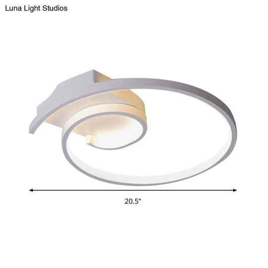 Ultra-Slim Curled Metal Led Flush Mount Ceiling Light - 16.5’’/20.5’’ Width Modern Style