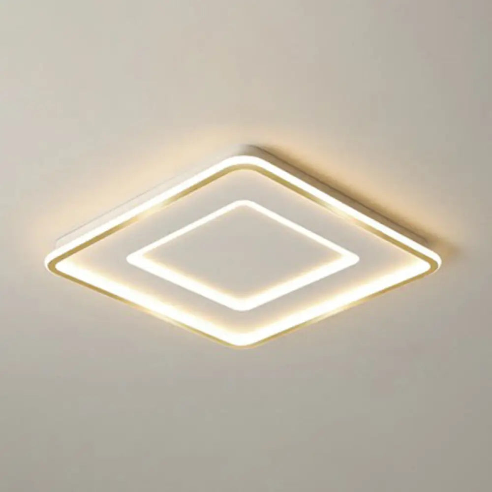 Ultra Thin Acrylic Flush Mount Ceiling Light - Simplicity White Led Lamp For Bedroom / 16.5’