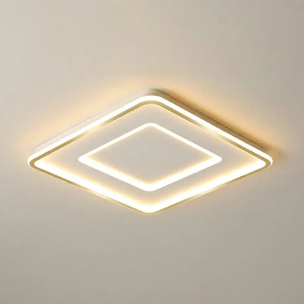 Ultra Thin Acrylic Flush Mount Ceiling Light - Simplicity White Led Lamp For Bedroom / 16.5’