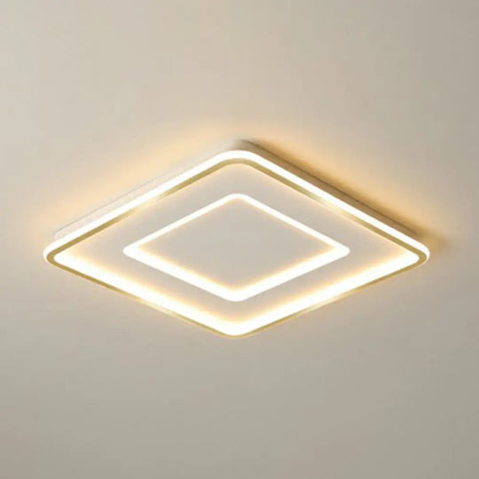 Ultra Thin Acrylic Flush Mount Ceiling Light - Simplicity White Led Lamp For Bedroom / 16.5’