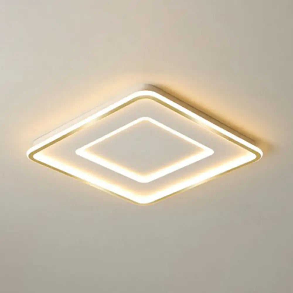 Ultra Thin Acrylic Flush Mount Ceiling Light - Simplicity White Led Lamp For Bedroom / 16.5’