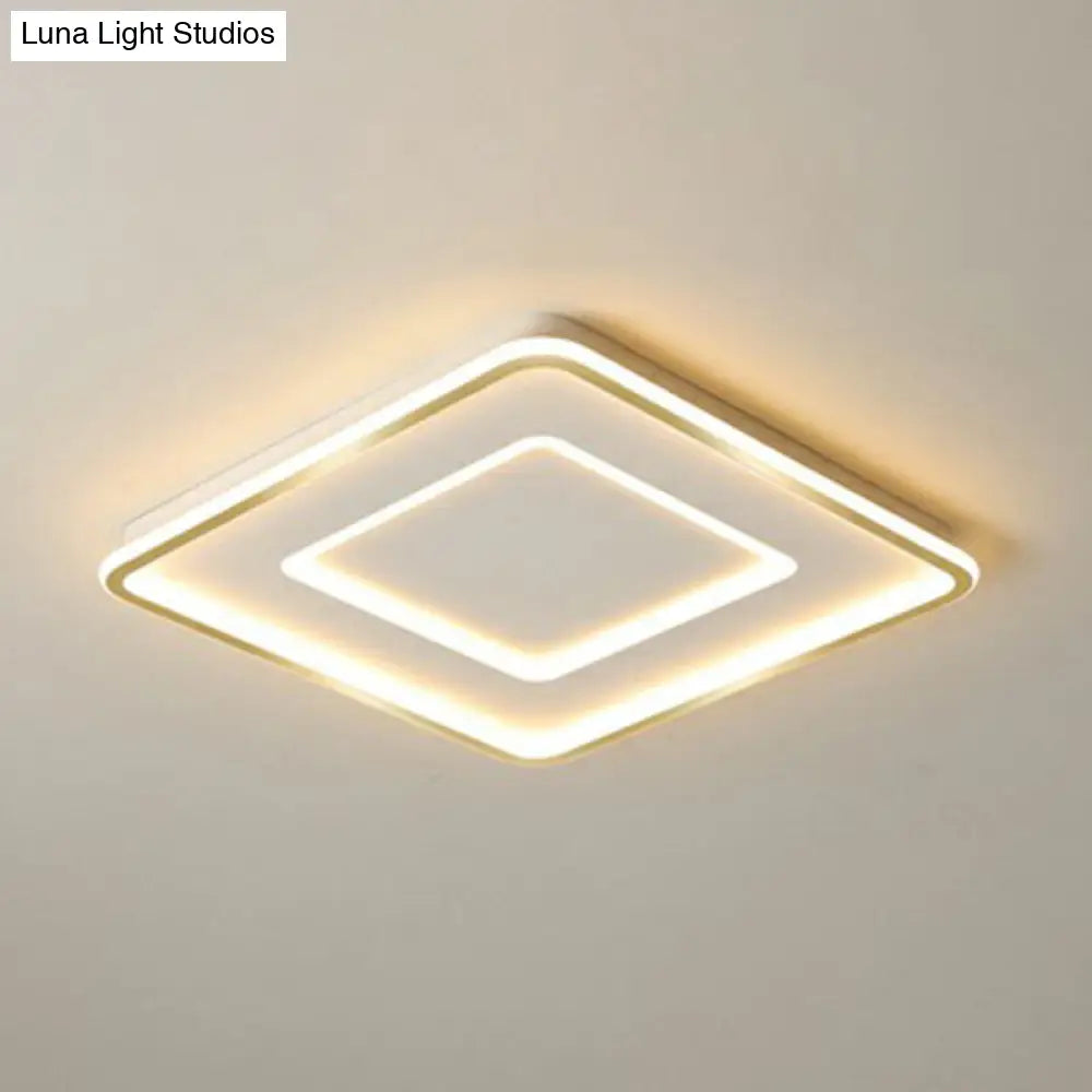 Ultra Thin Acrylic Flush Mount Ceiling Light - Simplicity White Led Lamp For Bedroom / 16.5 Third