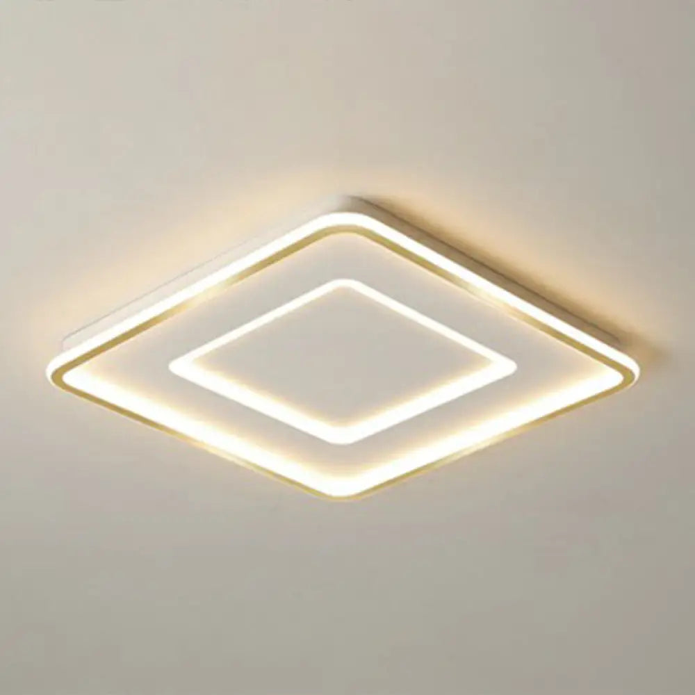 Ultra Thin Acrylic Flush Mount Ceiling Light - Simplicity White Led Lamp For Bedroom / 20.5’