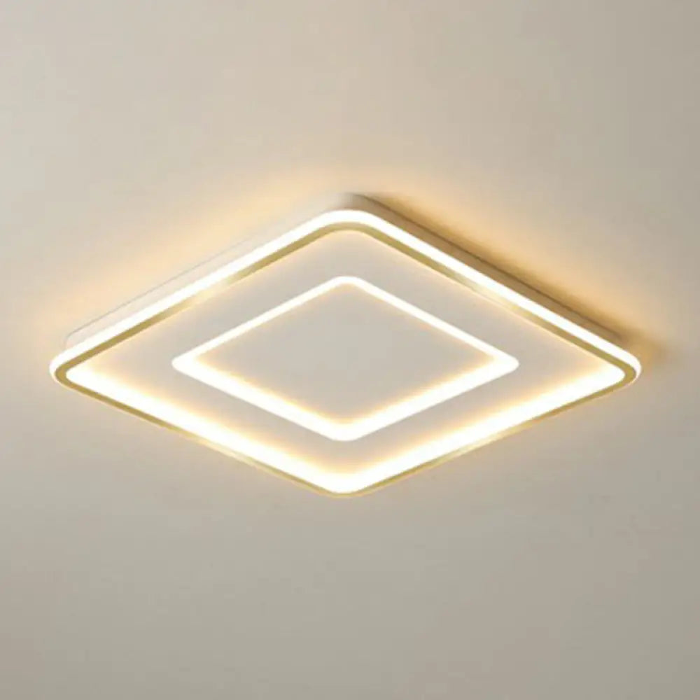 Ultra Thin Acrylic Flush Mount Ceiling Light - Simplicity White Led Lamp For Bedroom / 20.5’