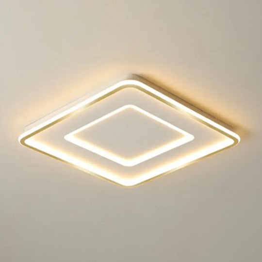 Ultra Thin Acrylic Flush Mount Ceiling Light - Simplicity White Led Lamp For Bedroom / 20.5’