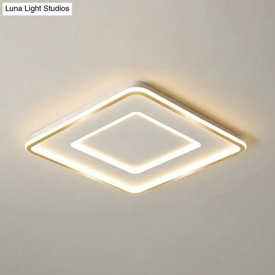 Ultra Thin Acrylic Flush Mount Ceiling Light - Simplicity White Led Lamp For Bedroom / 16.5