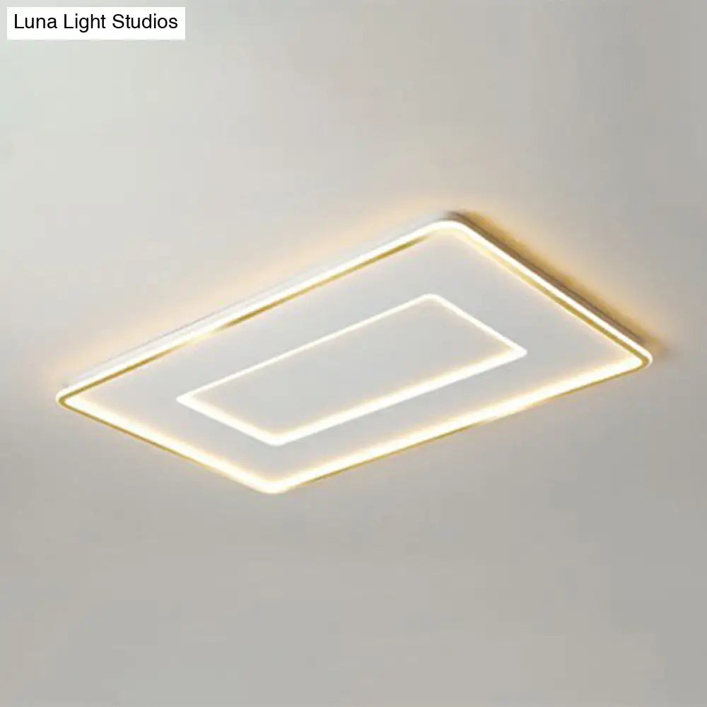 Ultra Thin Acrylic Flush Mount Ceiling Light - Simplicity White Led Lamp For Bedroom / 43 Remote