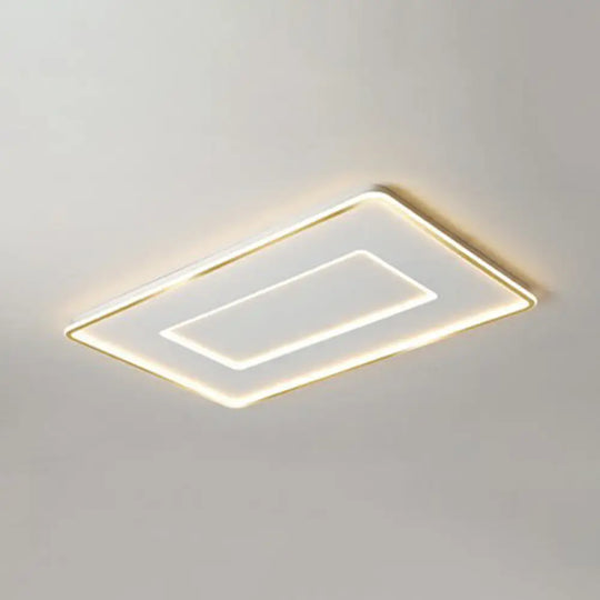 Ultra Thin Acrylic Flush Mount Ceiling Light - Simplicity White Led Lamp For Bedroom / 35.5’