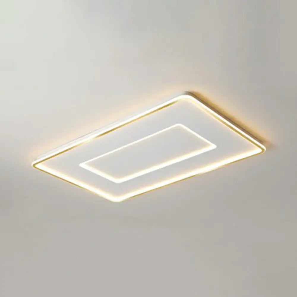 Ultra Thin Acrylic Flush Mount Ceiling Light - Simplicity White Led Lamp For Bedroom / 35.5’