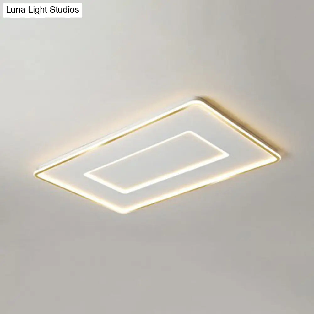 Ultra Thin Acrylic Flush Mount Ceiling Light - Simplicity White Led Lamp For Bedroom / 35.5