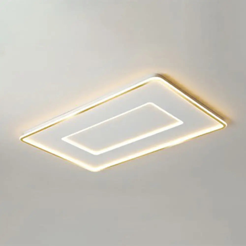 Ultra Thin Acrylic Flush Mount Ceiling Light - Simplicity White Led Lamp For Bedroom / 43’ Remote