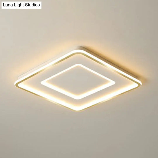 Ultra Thin Acrylic Flush Mount Ceiling Light - Simplicity White Led Lamp For Bedroom / 16.5 Remote