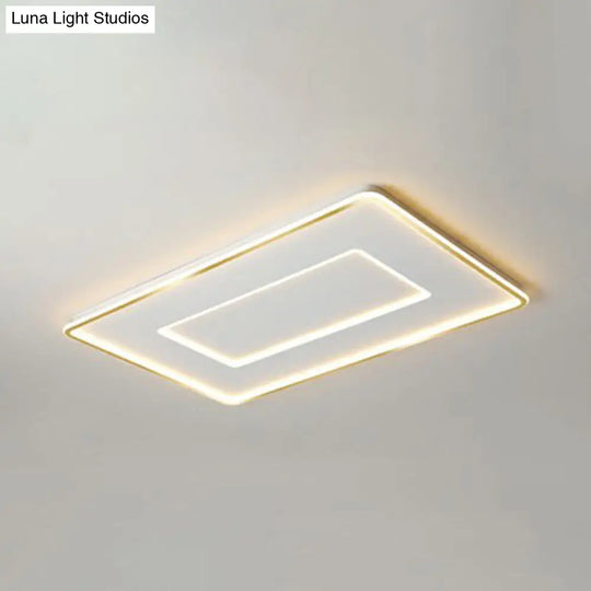 Ultra Thin Acrylic Flush Mount Ceiling Light - Simplicity White Led Lamp For Bedroom / 35.5 Remote