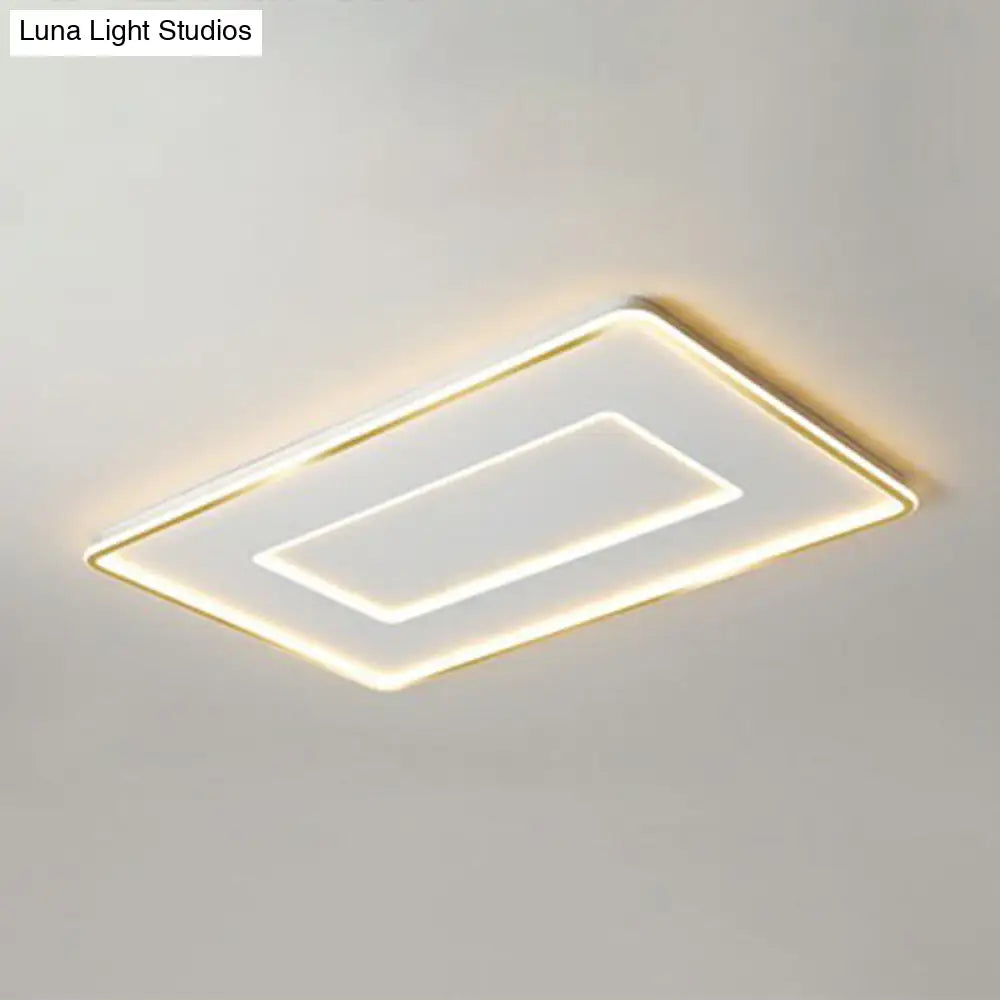 Ultra Thin Acrylic Flush Mount Ceiling Light - Simplicity White Led Lamp For Bedroom / 43 Third Gear