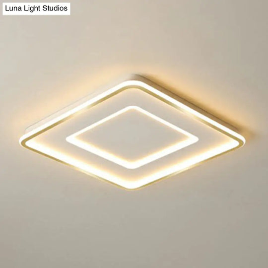 Ultra Thin Acrylic Flush Mount Ceiling Light - Simplicity White Led Lamp For Bedroom / 20.5 Remote